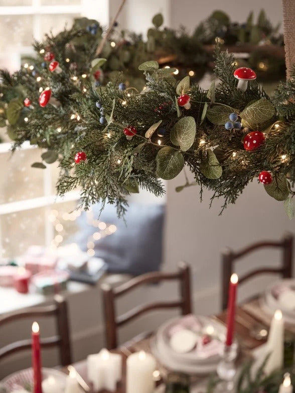 DIY Hanging Dining Table Decoration with Seed Fairy Lights