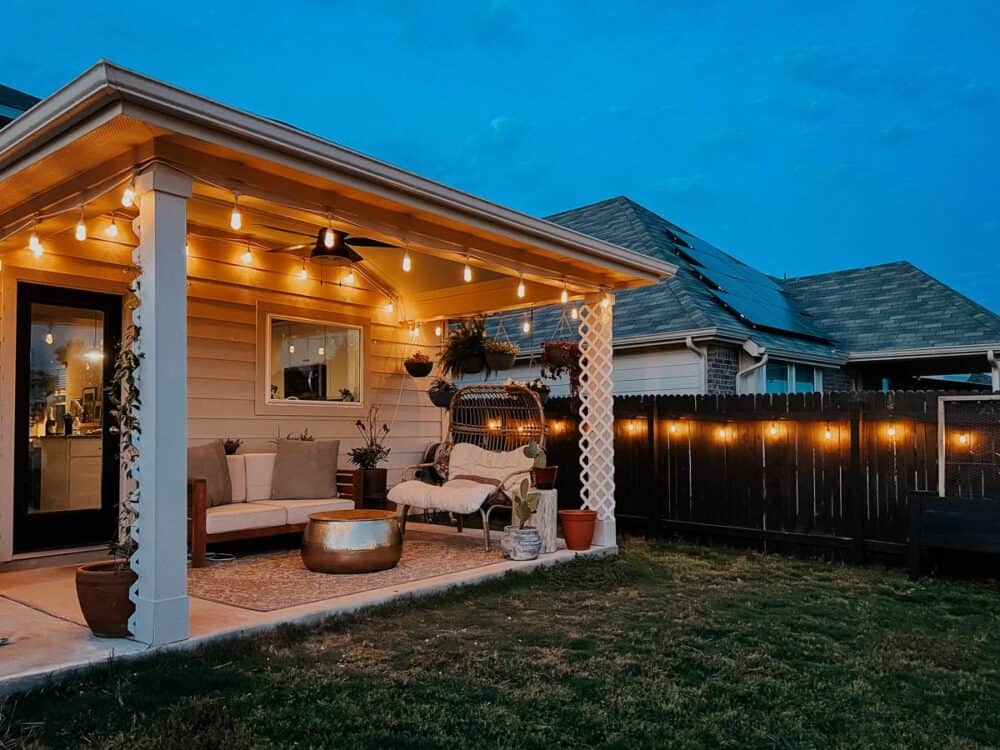 how to hang festoon lights outside on your deck?