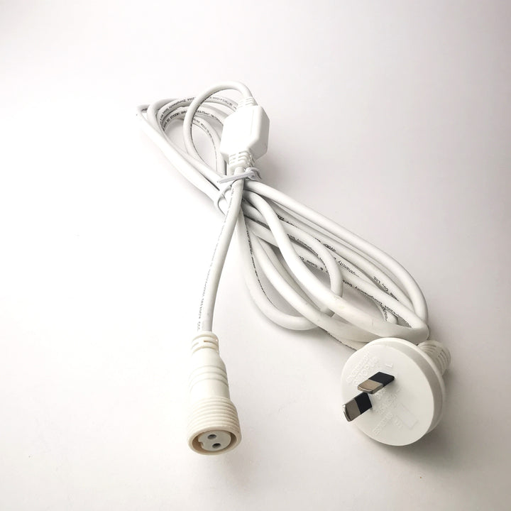 Pro Series | 5m White Rubber with Plug | Extension Cable | Fairy Lights
