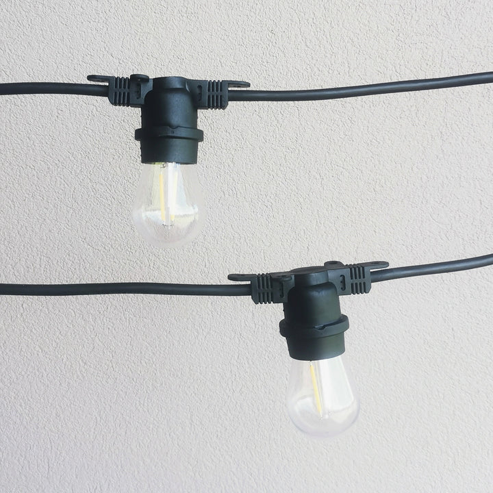 S14 Bulb Festoon Lights | 10m 10 Bulbs | Flat Flush Mount