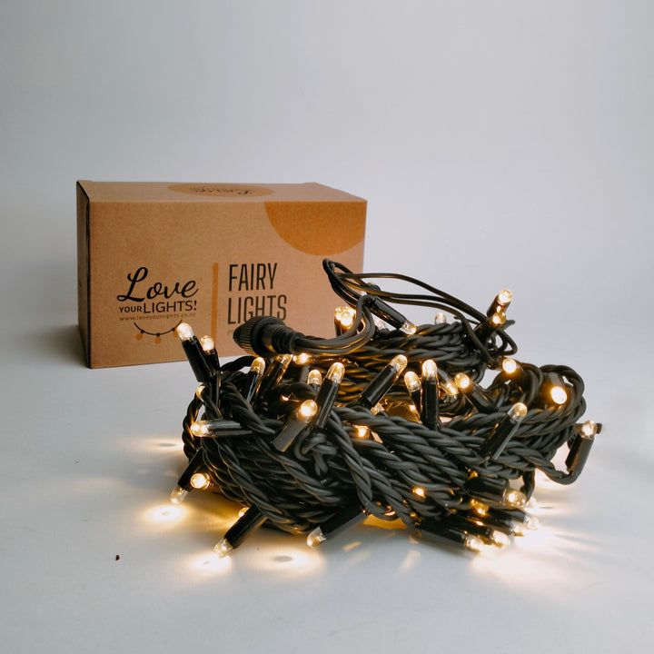 Outdoor Curtain Fairy Lights | 2m x 2m Black Rubber Connectable | Pro Series