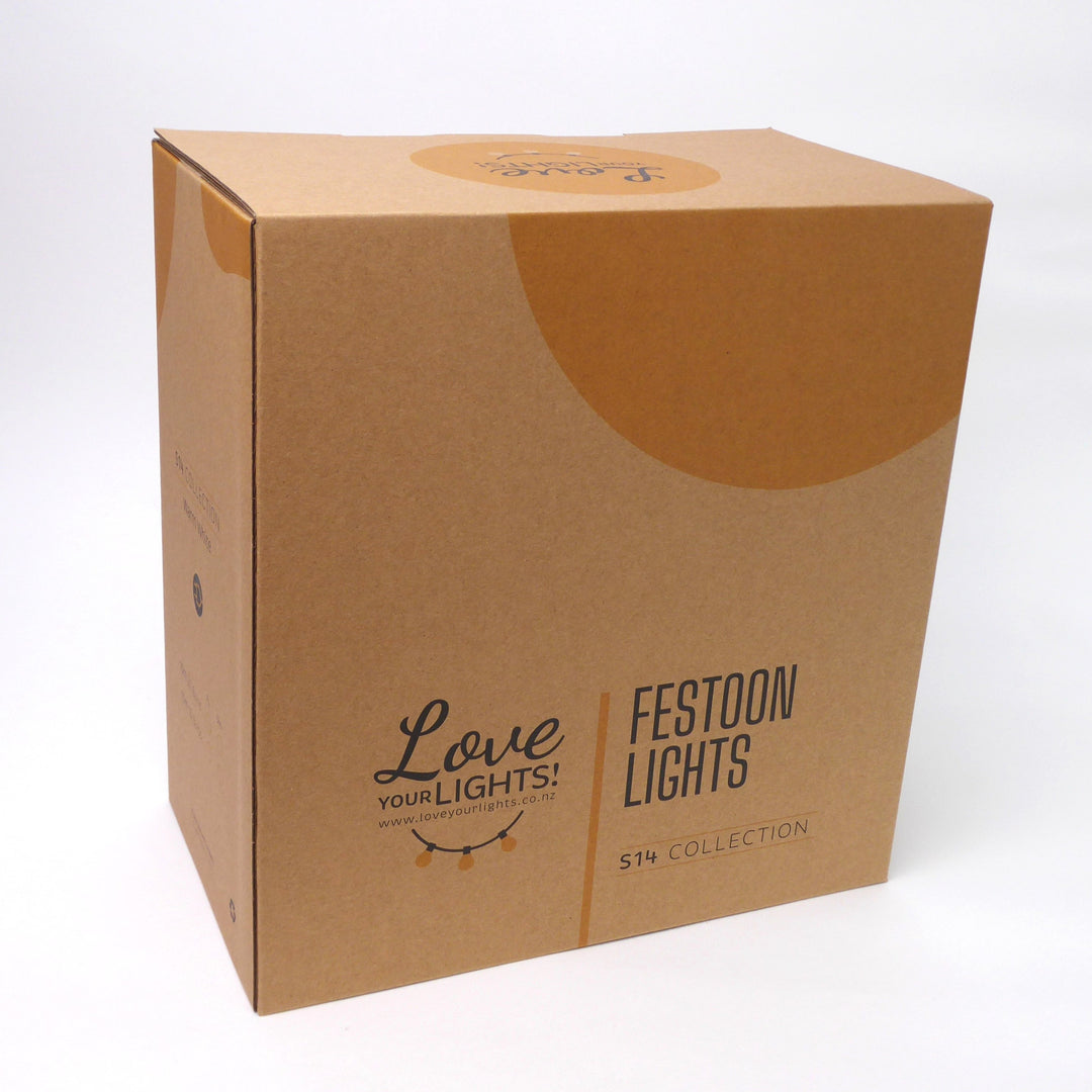 S14 Bulb Dimmable Festoon Lights | 10m 20 Bulbs | Flush Mount