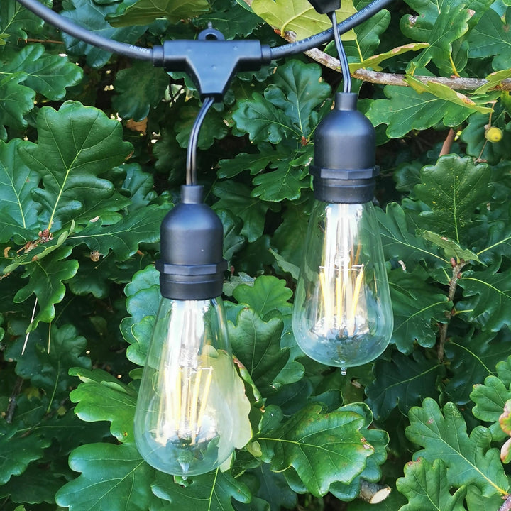 ST58 Glass Bulb Dimmable Festoon Lights | 15m 15 Bulbs | Drop Hang